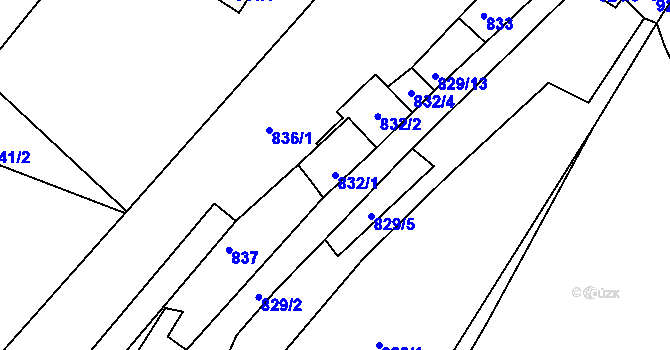 Parcela st. 832/1 v KÚ Šatov, Katastrální mapa