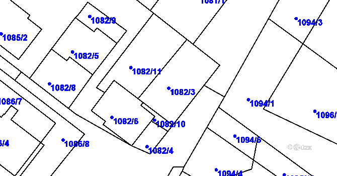 Parcela st. 1082/3 v KÚ Šatov, Katastrální mapa