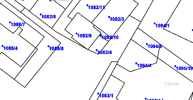 Parcela st. 1082/4 v KÚ Šatov, Katastrální mapa