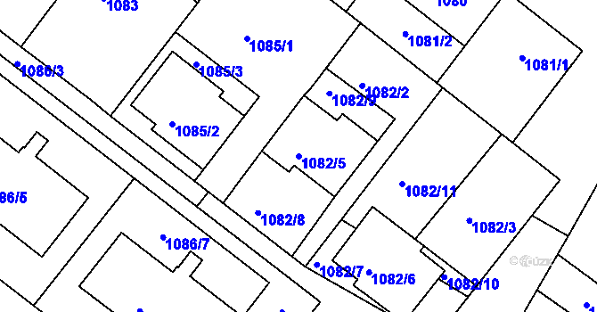 Parcela st. 1082/5 v KÚ Šatov, Katastrální mapa