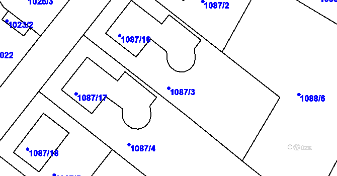 Parcela st. 1087/3 v KÚ Šatov, Katastrální mapa