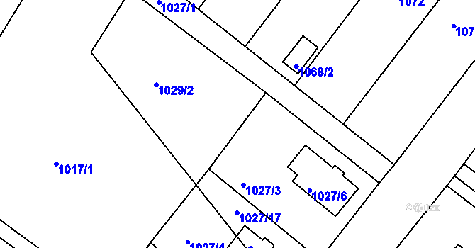 Parcela st. 1027/11 v KÚ Šatov, Katastrální mapa