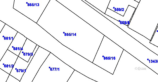 Parcela st. 865/15 v KÚ Šatov, Katastrální mapa