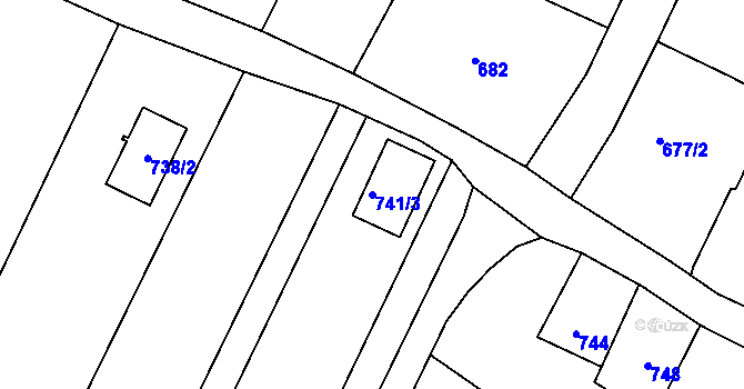 Parcela st. 741/3 v KÚ Šatov, Katastrální mapa