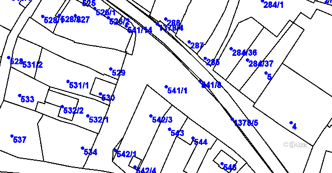 Parcela st. 541/1 v KÚ Šatov, Katastrální mapa