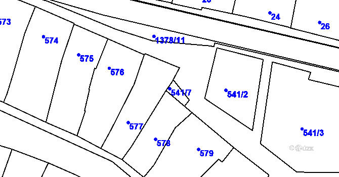 Parcela st. 541/7 v KÚ Šatov, Katastrální mapa
