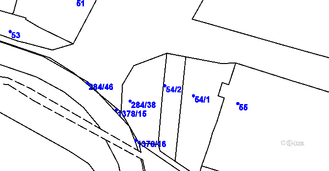 Parcela st. 54/2 v KÚ Šatov, Katastrální mapa
