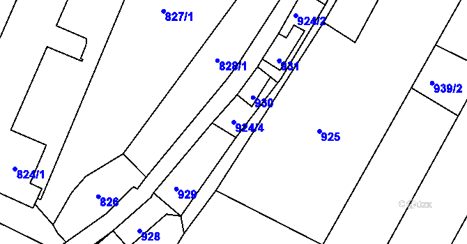 Parcela st. 924/4 v KÚ Šatov, Katastrální mapa