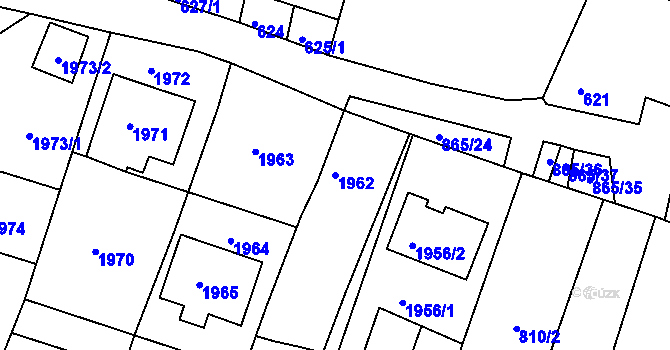 Parcela st. 1962 v KÚ Šatov, Katastrální mapa