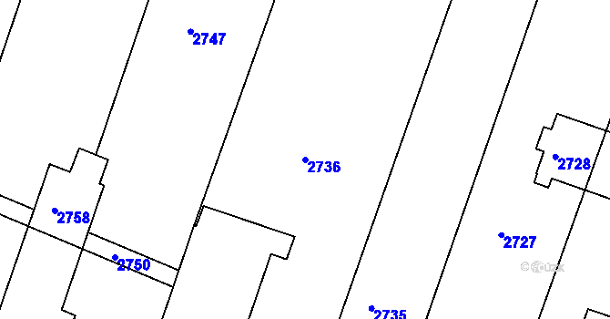 Parcela st. 2736 v KÚ Šatov, Katastrální mapa