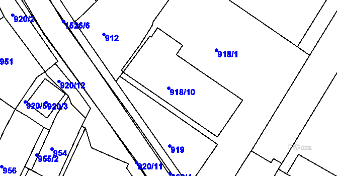 Parcela st. 918/10 v KÚ Šatov, Katastrální mapa