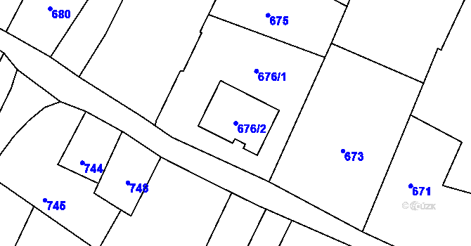 Parcela st. 676/2 v KÚ Šatov, Katastrální mapa