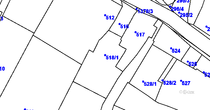 Parcela st. 518/1 v KÚ Šatov, Katastrální mapa