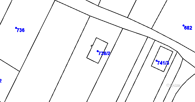 Parcela st. 738/2 v KÚ Šatov, Katastrální mapa