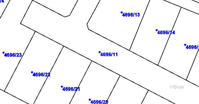 Parcela st. 4696/11 v KÚ Šatov, Katastrální mapa