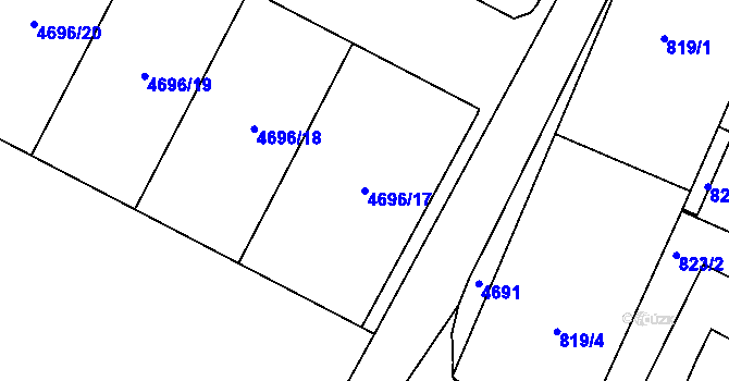 Parcela st. 4696/17 v KÚ Šatov, Katastrální mapa