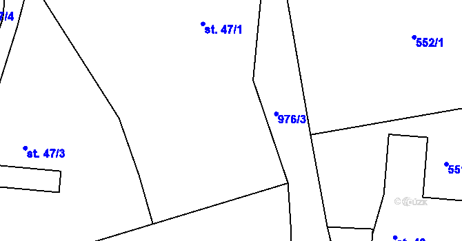 Parcela st. 47/1 v KÚ Strnadice, Katastrální mapa
