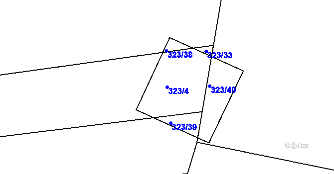 Parcela st. 323/4 v KÚ Strnadice, Katastrální mapa