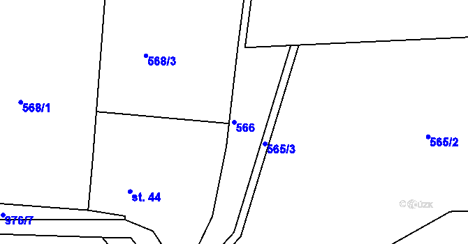 Parcela st. 566 v KÚ Strnadice, Katastrální mapa