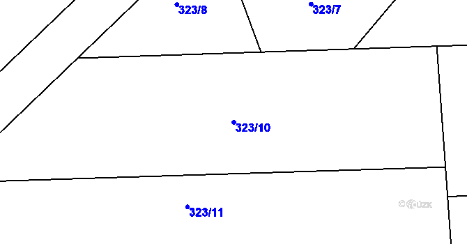 Parcela st. 323/10 v KÚ Strnadice, Katastrální mapa