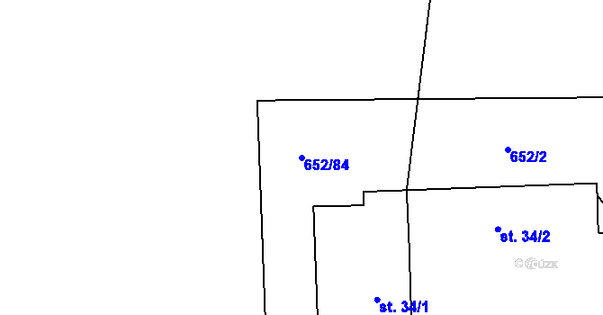 Parcela st. 652/84 v KÚ Strnadice, Katastrální mapa