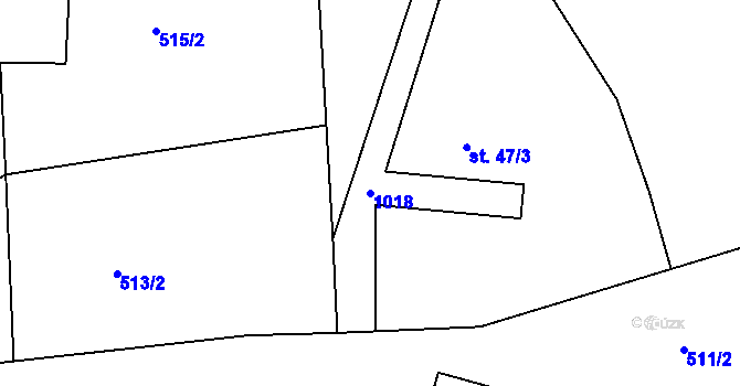 Parcela st. 1018 v KÚ Strnadice, Katastrální mapa