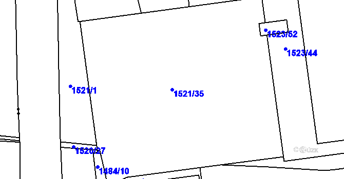 Parcela st. 1521/35 v KÚ Šeberov, Katastrální mapa