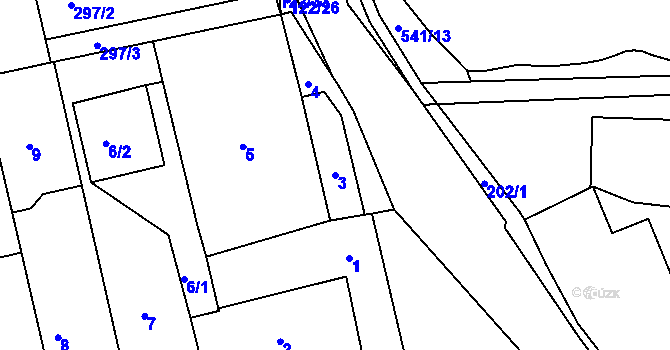 Parcela st. 3 v KÚ Šeberov, Katastrální mapa