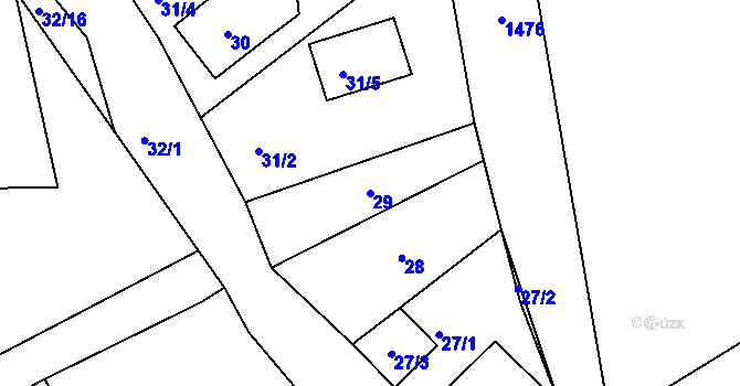 Parcela st. 29 v KÚ Šeberov, Katastrální mapa
