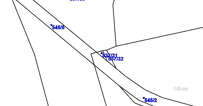 Parcela st. 537/31 v KÚ Šeberov, Katastrální mapa