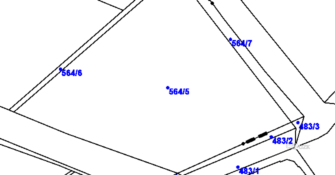 Parcela st. 564/5 v KÚ Šeberov, Katastrální mapa
