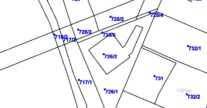 Parcela st. 726/2 v KÚ Šeberov, Katastrální mapa