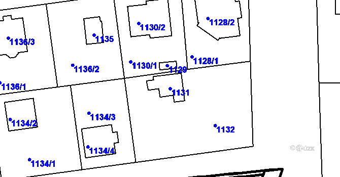 Parcela st. 1131 v KÚ Šeberov, Katastrální mapa