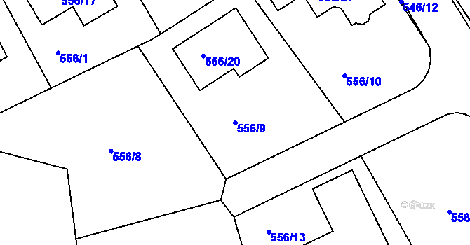 Parcela st. 556/9 v KÚ Šeberov, Katastrální mapa