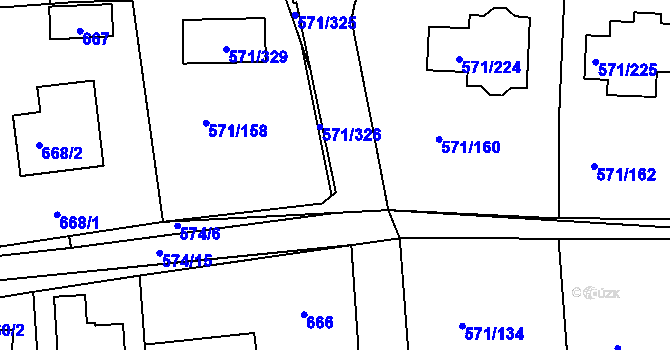 Parcela st. 571/159 v KÚ Šeberov, Katastrální mapa