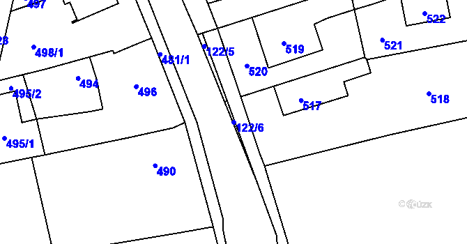 Parcela st. 122/6 v KÚ Šeberov, Katastrální mapa