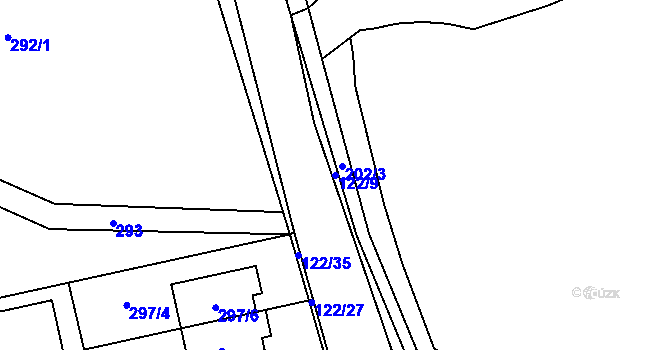 Parcela st. 122/9 v KÚ Šeberov, Katastrální mapa