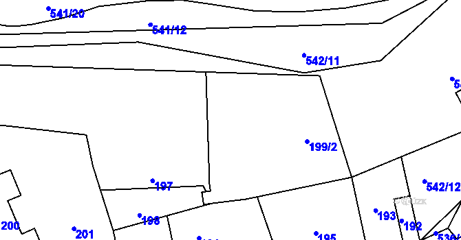 Parcela st. 199/1 v KÚ Šeberov, Katastrální mapa