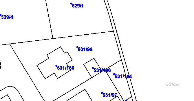 Parcela st. 531/95 v KÚ Šeberov, Katastrální mapa