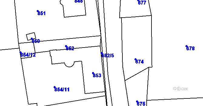 Parcela st. 682/5 v KÚ Šeberov, Katastrální mapa