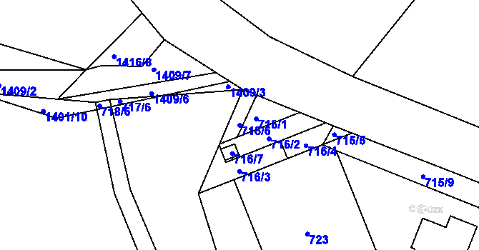 Parcela st. 716/6 v KÚ Šeberov, Katastrální mapa