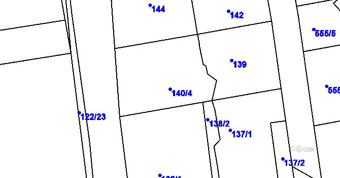 Parcela st. 140/4 v KÚ Šeberov, Katastrální mapa