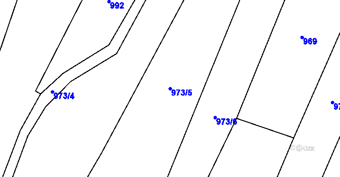 Parcela st. 973/5 v KÚ Březí u Šebestěnic, Katastrální mapa