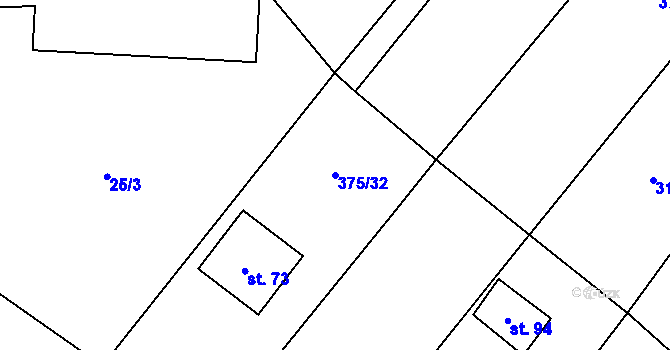 Parcela st. 375/32 v KÚ Šebestěnice, Katastrální mapa