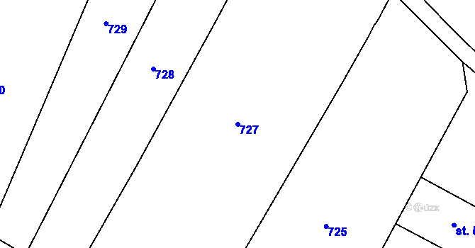 Parcela st. 727 v KÚ Šebestěnice, Katastrální mapa