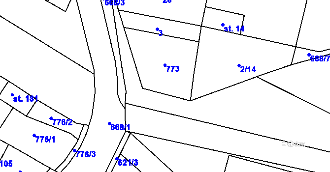 Parcela st. 107 v KÚ Světlá u Šebetova, Katastrální mapa