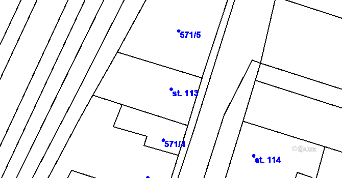 Parcela st. 113 v KÚ Světlá u Šebetova, Katastrální mapa