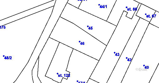 Parcela st. 46 v KÚ Světlá u Šebetova, Katastrální mapa
