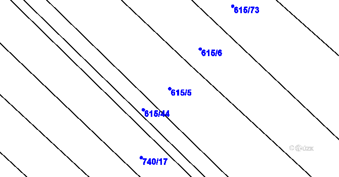 Parcela st. 615/5 v KÚ Světlá u Šebetova, Katastrální mapa
