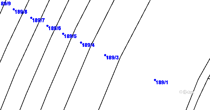 Parcela st. 189/3 v KÚ Světlá u Šebetova, Katastrální mapa